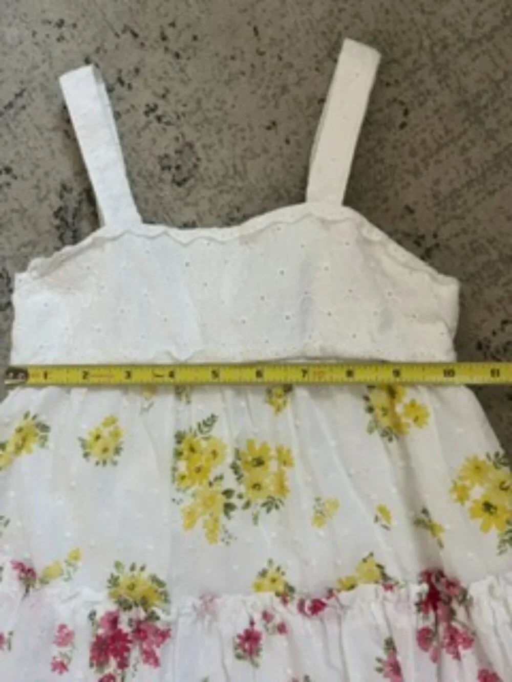 🧡3/$15  Zunie Yellow Pink Blue Floral Tiered Dress Girls 5